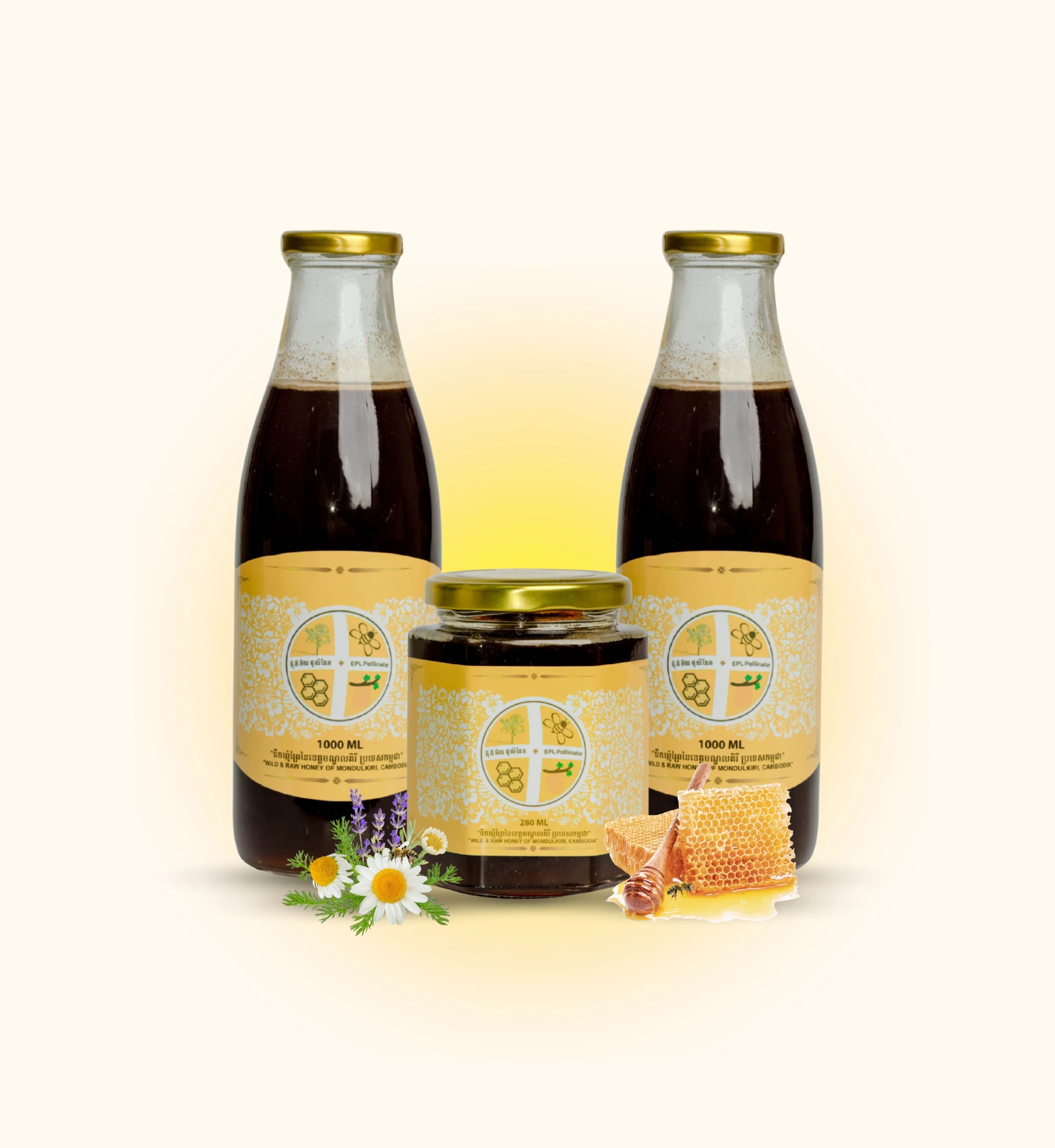 EPL Wild Grass Honey - 2 Bottle of 1000ml - Free 280ml